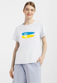 Футболка жіноча біла з принтом "Символи", 2XL