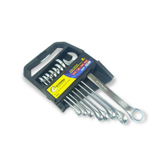 Набір ключів комбінованих 8 шт CRV, сатин (8,9,10,12,13,14,17,19мм) СТАЛЬ (арт.48036)
