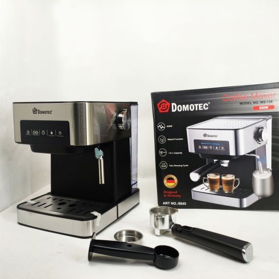 Кофемашина профессиональная Domotec MS-136, Кофеварки эспрессо, Рожковая кофеварка с капучинатором FL-56 | Зображення 5