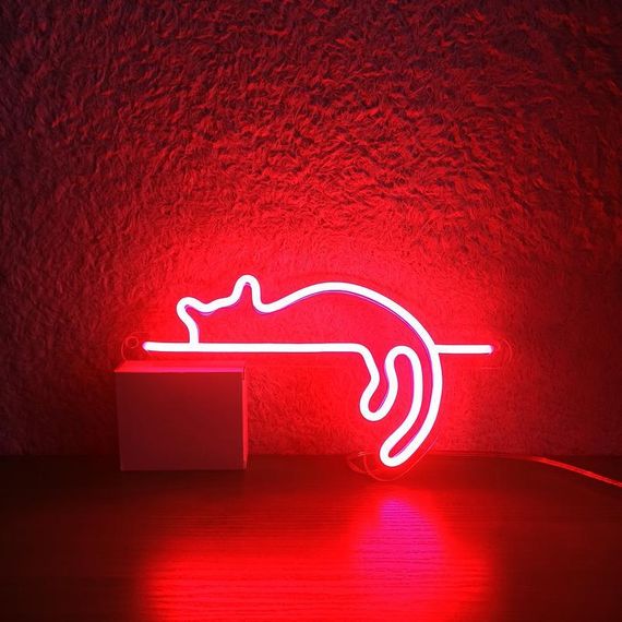 Неоновий світильник Киця на Полиці 300х160 acr-n000077 | Зображення 1