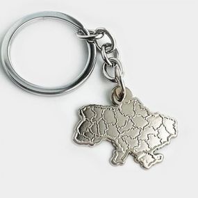 Брелок Dobroznak мапа України Нікель 30х31,5 мм (6312)
