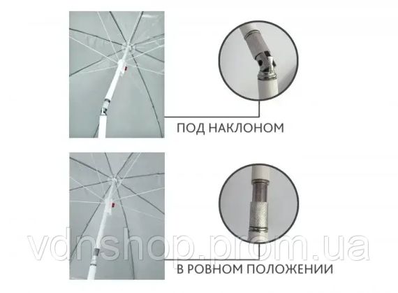 Пляжна парасолька з нахилом 2 м Парасолька торгова 2 метри з нахилом | Зображення 6