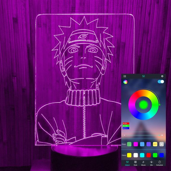 Акриловый светильник-ночник управление с телефона Наруто tty-n000600
