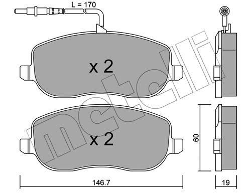 Колодки гальмівні передні Citroen C8 02- Jumpy Fiat Scudo Peugeot Expert 95-06 807 02- +датчики  22-0530-0 | Зображення 9