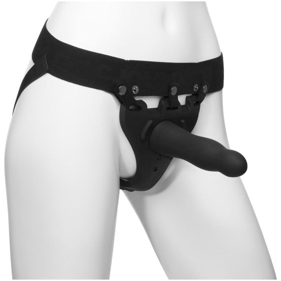 Страпон унісекс Doc Johnson Body Extensions – Be Aroused, вібрація, пульт керування, порожня насадка sexstyle