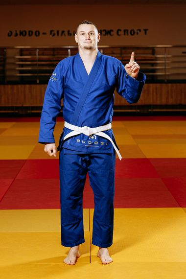 Синє кімоно для хлопців/чоловіків, грепплінг, TM BUDOGI, зріст 170 см, щільність 450 гр/м.кв.