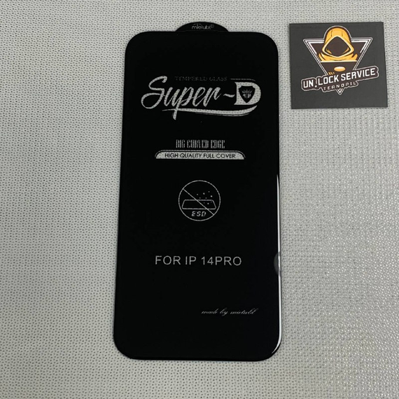 Захисне скло 5D Full Glue для Iphone 14 Pro | Mietubl Super | Чорне, повне покриття, 9H