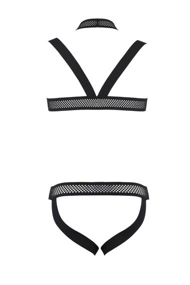 Комплект відкриті труси та портупея на груди Passion 043 SET JACOB, Чорний, S, M, S/M, Маленький розмір | Зображення 3