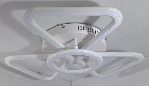 Люстра світлодіодна стельова LED світильник для квартири на стелю лед 25572 Білий 10х56х56 см. | Зображення 4