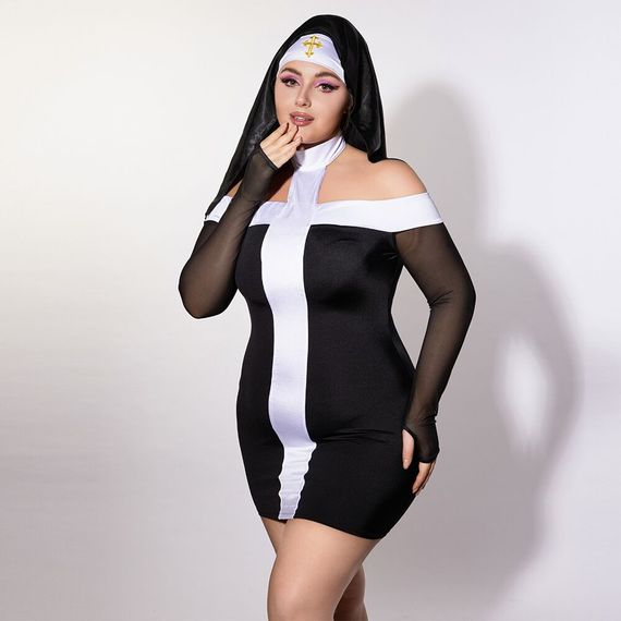Эротический костюм монашки JSY P61130 Plus Size | Зображення 4