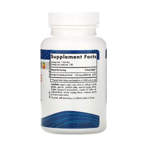 Витамин D Nordic Naturals Vitamin D3 5000 IU 120 Soft Gels Great Orange taste | Зображення 1