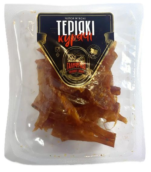 Чіпси м'ясні теріякі курячі Галичм'ясо 50 г