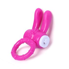 Ерекційні кільце з вібрацією кролик універсальний малиновий 23705