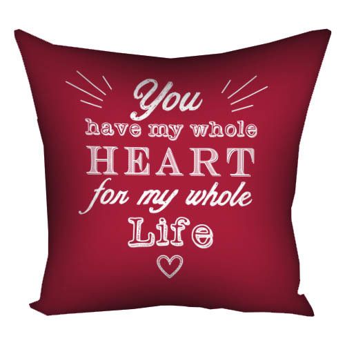 Подушка габардинова з принтом You have my whole heart for my whole life 30x30 см (3P_15L034)