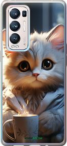 Чохол на Oppo Reno5 Pro Plus Білий кіт "5646u-2243-2448"