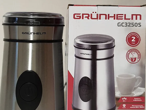 Електрична кавоварка для дому Grunhelm GC3250S міні кавомолки ножові подрібнювач кавових зерен | Зображення 1