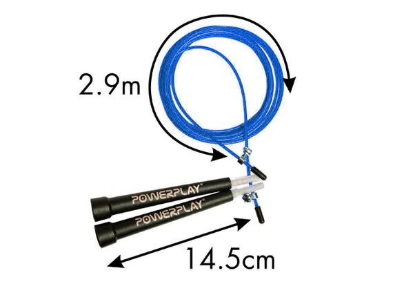 Скакалка швидкісна PowerPlay 4202 Ultra Speed Rope Синя (2,9m.) | Зображення 4