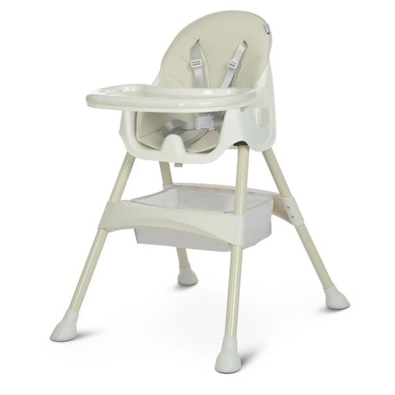 Стульчик для кормления M 4136-2 Ice Gray, складной, 5-ти точечный, экокожа