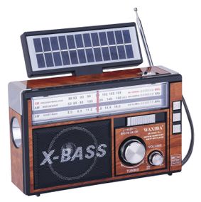 Радіоприймач WaxibaXB-995U-S-L - портативний акумуляторний з USB, сонячною панеллю і картами пам'яті
