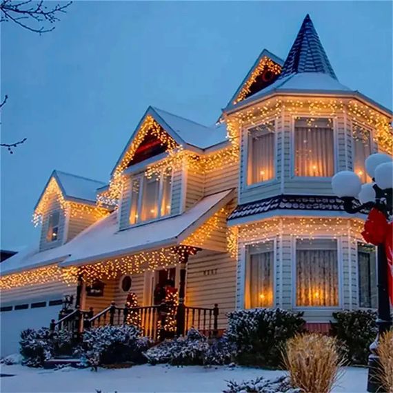 Гірлянда-бахрома Сіті XPRO 200 LED, 5 м, теплий білий світло (23457489602_735) | Зображення 4