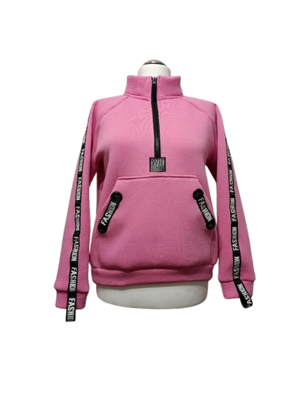 Женский спортивный костюм Fashion толстовка и штаны розовый теплый зимний трехнитка с начосом 60 | Зображення 2