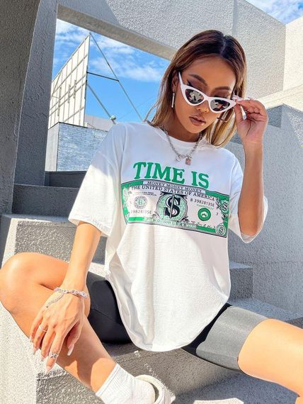 Футболка женская с принтом повседневная S Белая