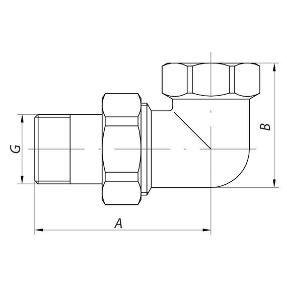 Згон американка (хром) 3/4 "уговой Koer KR.342.chr (KR2706) | Зображення 1