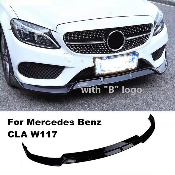 Передня лип накладка V1 (чорна) для Mercedes CLA C117 2013-2019рр. | Зображення 2