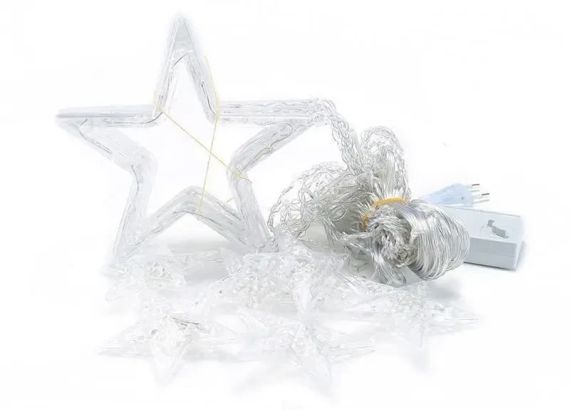 Світлодіодна гірлянда штора зорепад 138LED (гірлянда із зірками): довжина 2,5м (білий колір) | Зображення 4