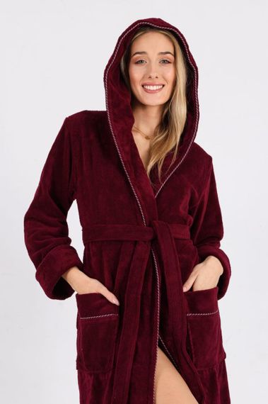 Жіночий халат Nusa 6890, бордовий XL | Зображення 3