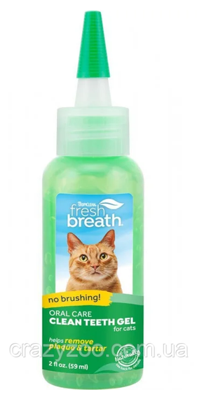 Гель для догляду за ротовою порожниною TropiClean "Свіже дихання" No Brush для котів 59 мл | Зображення 1