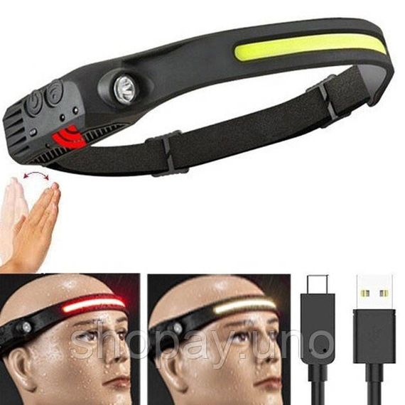 Портативный светодиодный налобный фонарь BL-W689/G28-LM+COB, Светодиодный фонарь с креплением на голову JZ-77 | Зображення 5