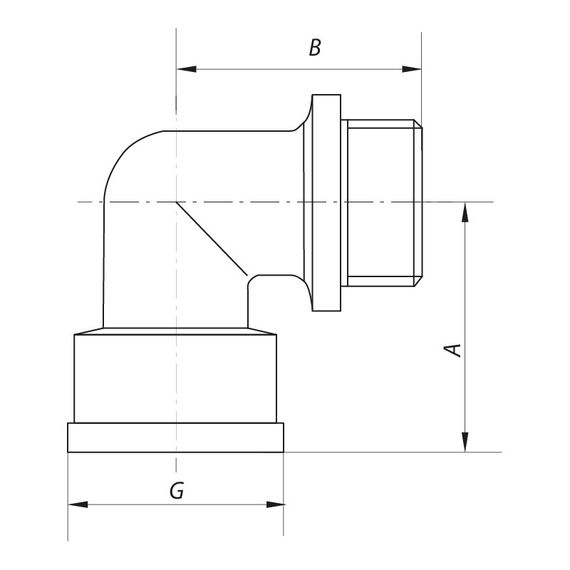 Кут 3/4'' НВ (хром) Koer KF.L08MF.CHR (KF0128) | Зображення 1