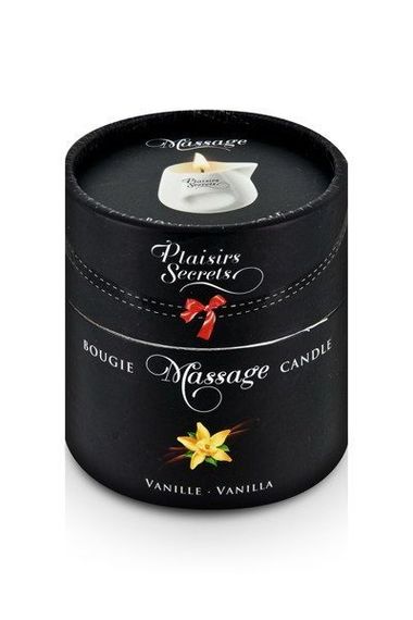 Массажная свеча Plaisirs Secrets Vanilla (80 мл) подарочная упаковка, керамический сосуд | Зображення 2