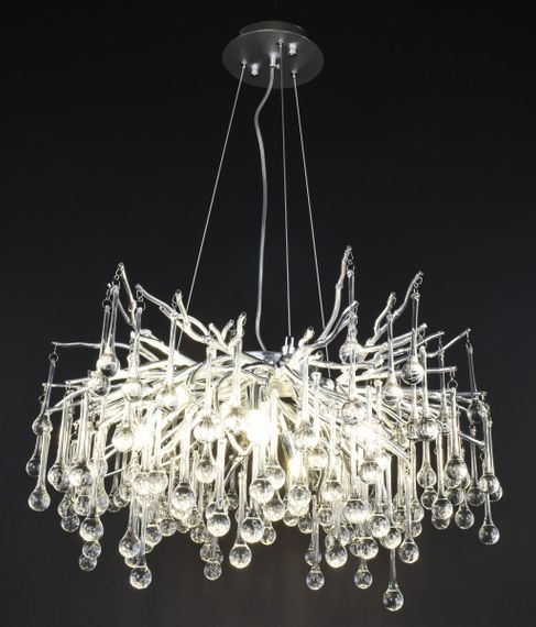 Люстра підвісна кришталева 27238 Хром 45-190х80х80 см. | Зображення 1