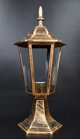Ліхтар вуличний на ніжці 25519 Золото 35х15х20 см. | Зображення 1