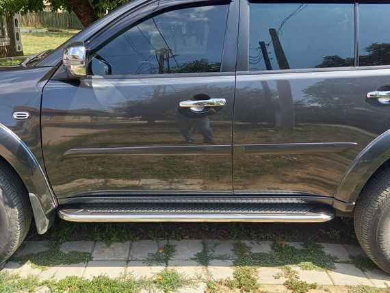 Бокові пороги Maydos V2 (2 шт., алюміній -2024 нерж) для Mitsubishi L200 2006-2015 рр | Зображення 4