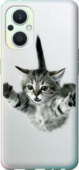 Чехол на Oppo Reno8 Lite Летящий котёнок "2322u-2755-17620"