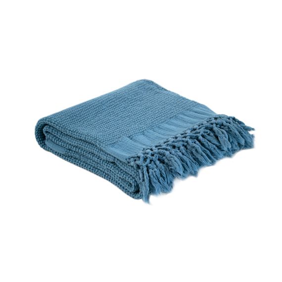 Плед Lotus Home 11251 Туреччина 130*170 см  Бавовна + бамбук Петроль