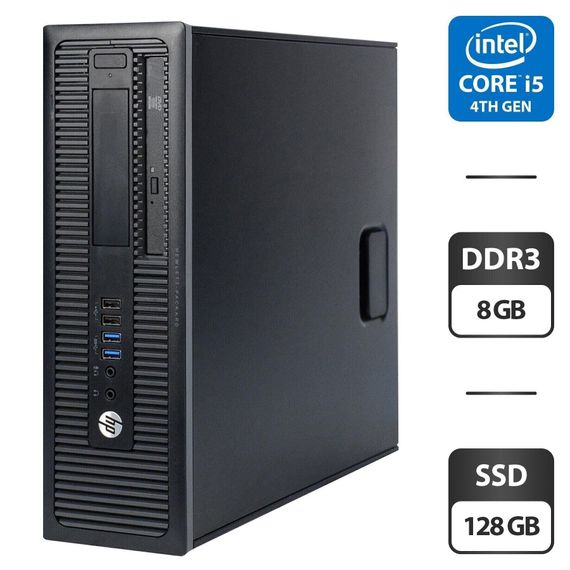Компьютер HP EliteDesk 800 G1 SFF / Intel Core i5-4570 (4 ядра по 3.2 - 3.6 GHz) / 8 GB DDR3 / 128 GB SSD / Intel HD Graphics 4600 / DVD-ROM б/у + Подарок Умная интерактивная зубная щетка Colgate Connect M1 / Bluetooth | Зображення 1