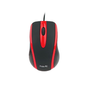 Мишка дротова Havit HV-MS753 чорний/червоний