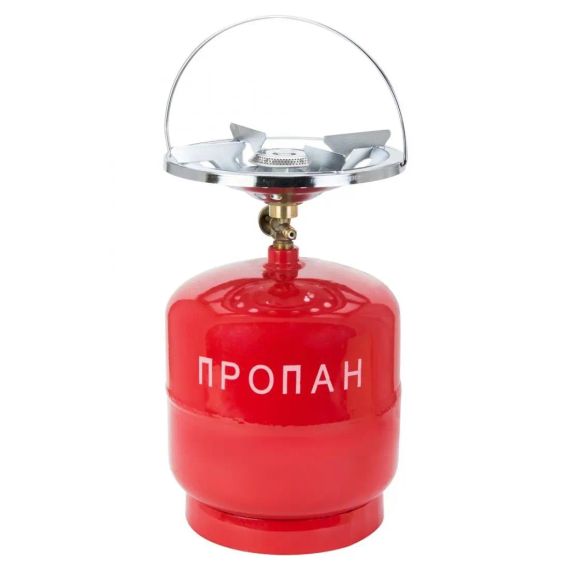 Газовий балон Пропан УКП-83 з пальником 5 л, Туристичний газовий балон з пальником червоний,5 літрів | Зображення 4