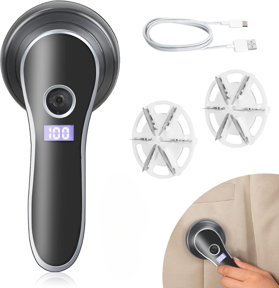 Электрический ремувер катышков GUBOOM, перезаряжаемый триммер для ткани с LED-дисплеем, для одежды и мебели