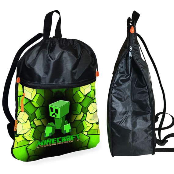 Рюкзак-мішок для взуття, спортивної форми Майнкрафт «Minecraft» дитяча сумка для змінки з розширювачем (01266)