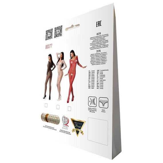 Бодістокінг з крупною сіткою Passion BS077 red | Зображення 5