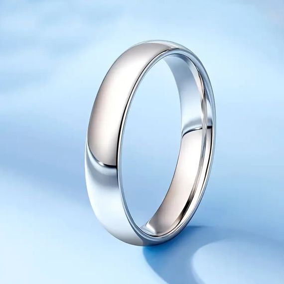 Серебристое обручальное кольцо из титановой стали 4 мм Liresmina Jewelry размер 19 | Зображення 2