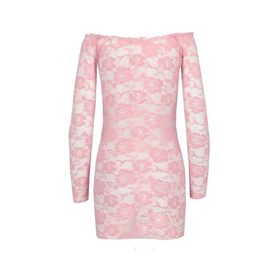 Прозора сорочка з довгим рукавом YOLANDA CHEMISE pink S/M - Passion, трусики | Зображення 3