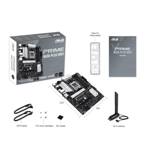 Материнcька плата ASUS PRIME B650-PLUS WIFI sAM5 B650 4xDDR5 M.2 HDMI DP WiFi BT ATX 90MB1KP0-M0EAY0 | Зображення 1