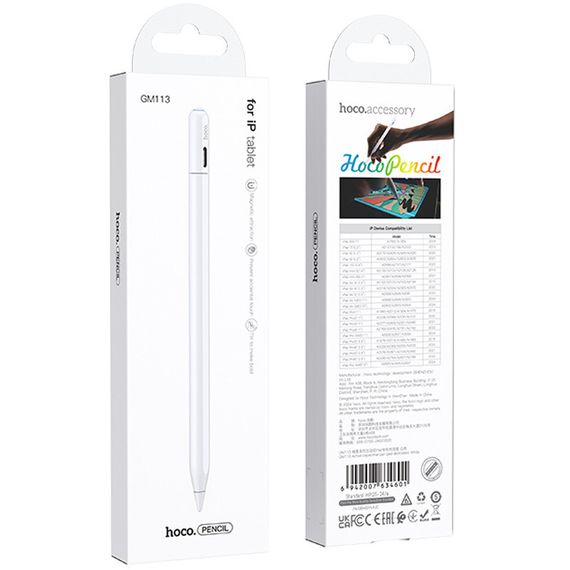 Стилус Hoco GM113 Active capacitice pen for iPad White | Зображення 6