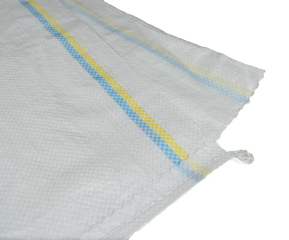 Мешок  100см*55см полипропиленовый белый с (жёлто- голубой полосой) | Зображення 2